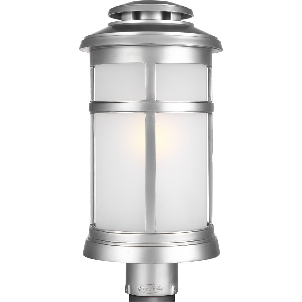 Feiss Newport 18.5" Outdoor Post Lantern in Painted Brushed Steel