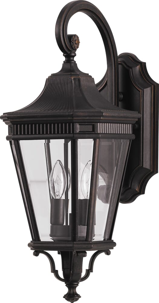 Feiss Cotswold Lane Collection 9" Outdoor Lantern in Bronze Finish