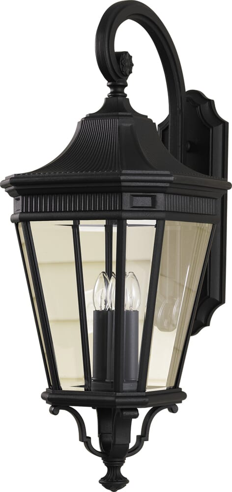 Feiss Cotswold Lane Collection 12" Outdoor Lantern - Black Finish