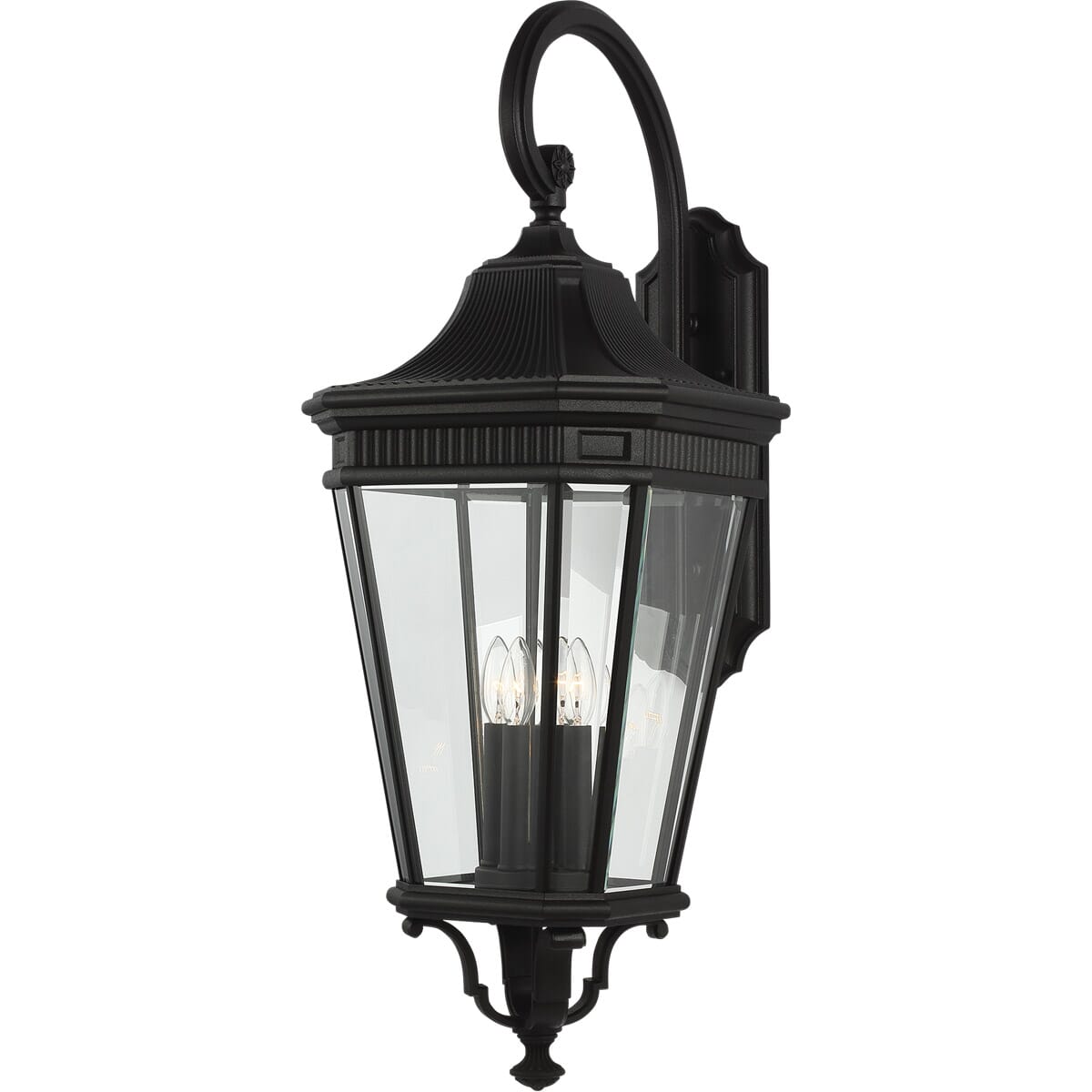 Feiss Cotswold Lane 36" 4-Light Wall Lantern in Black