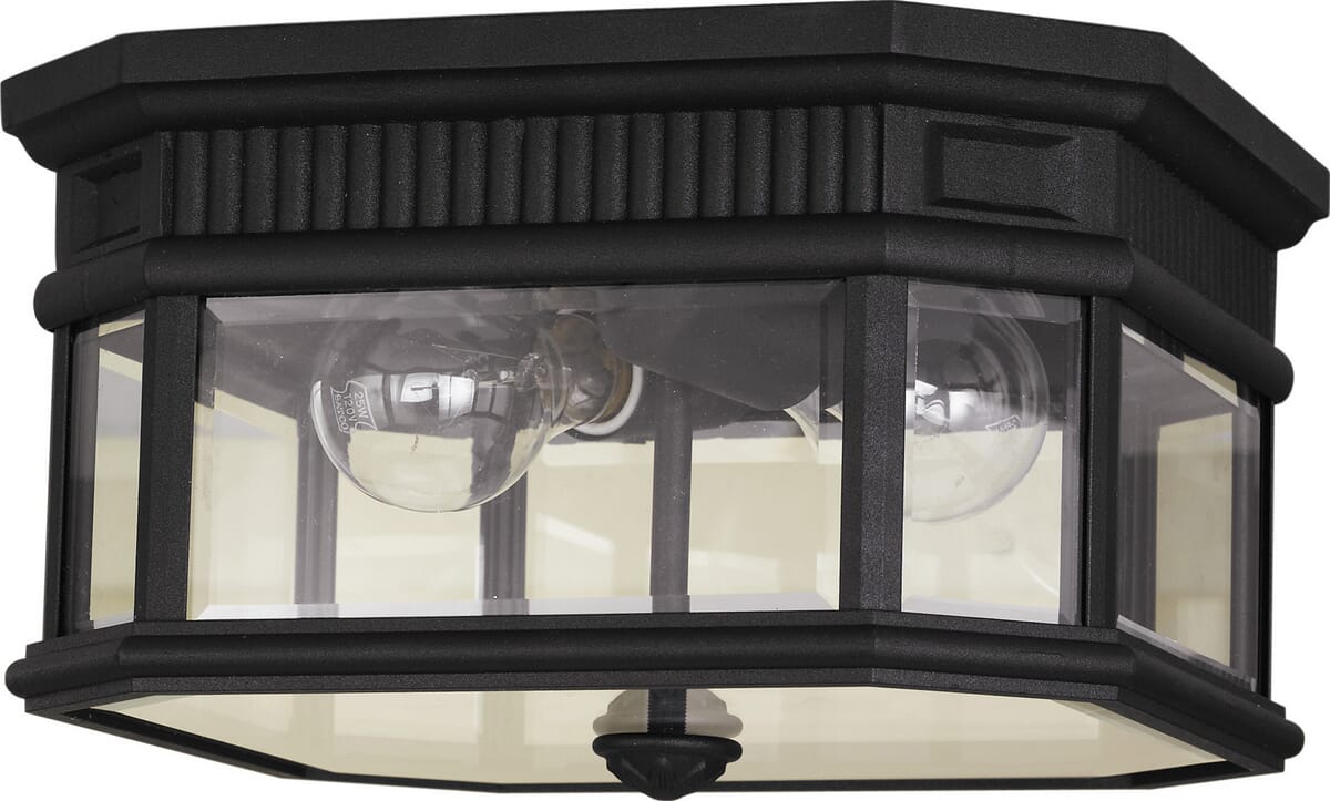 Feiss Cotswold Lane Collection 7" Outdoor Lantern in Black Finish