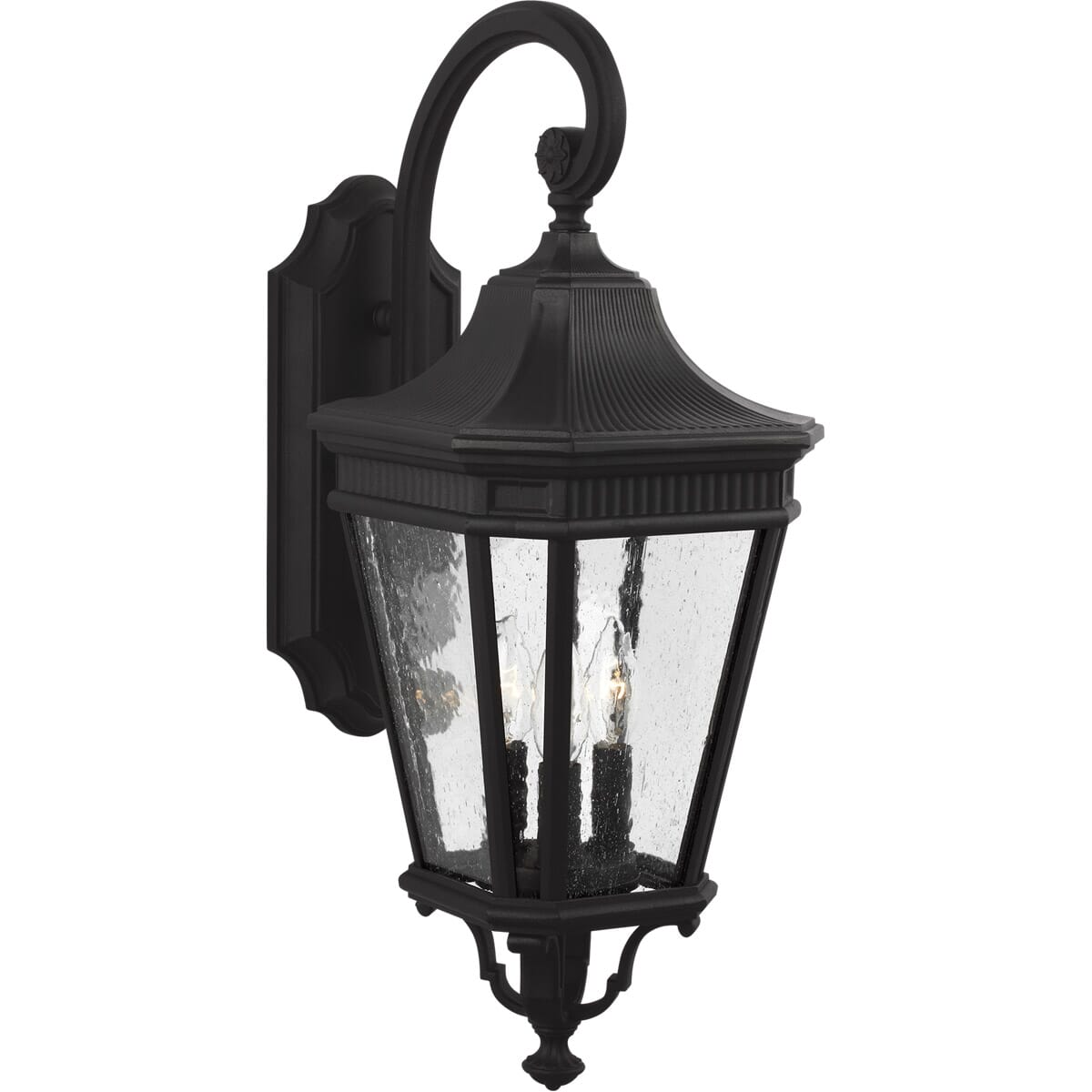 Feiss Cotswold Lane 23.75" 3-Light Outdoor Wall Lantern in Black