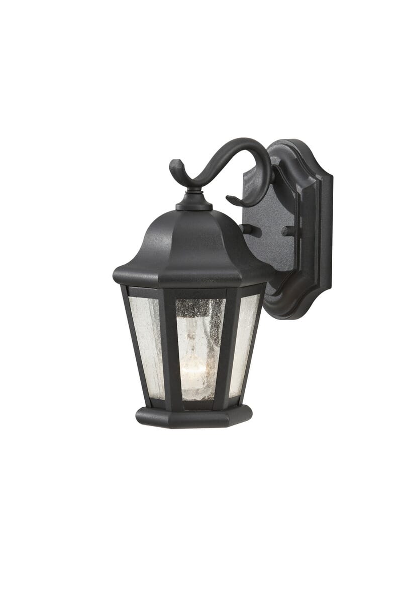 Sea Gull Lighting Martinsville 6" Outdoor Wall Lantern in Black