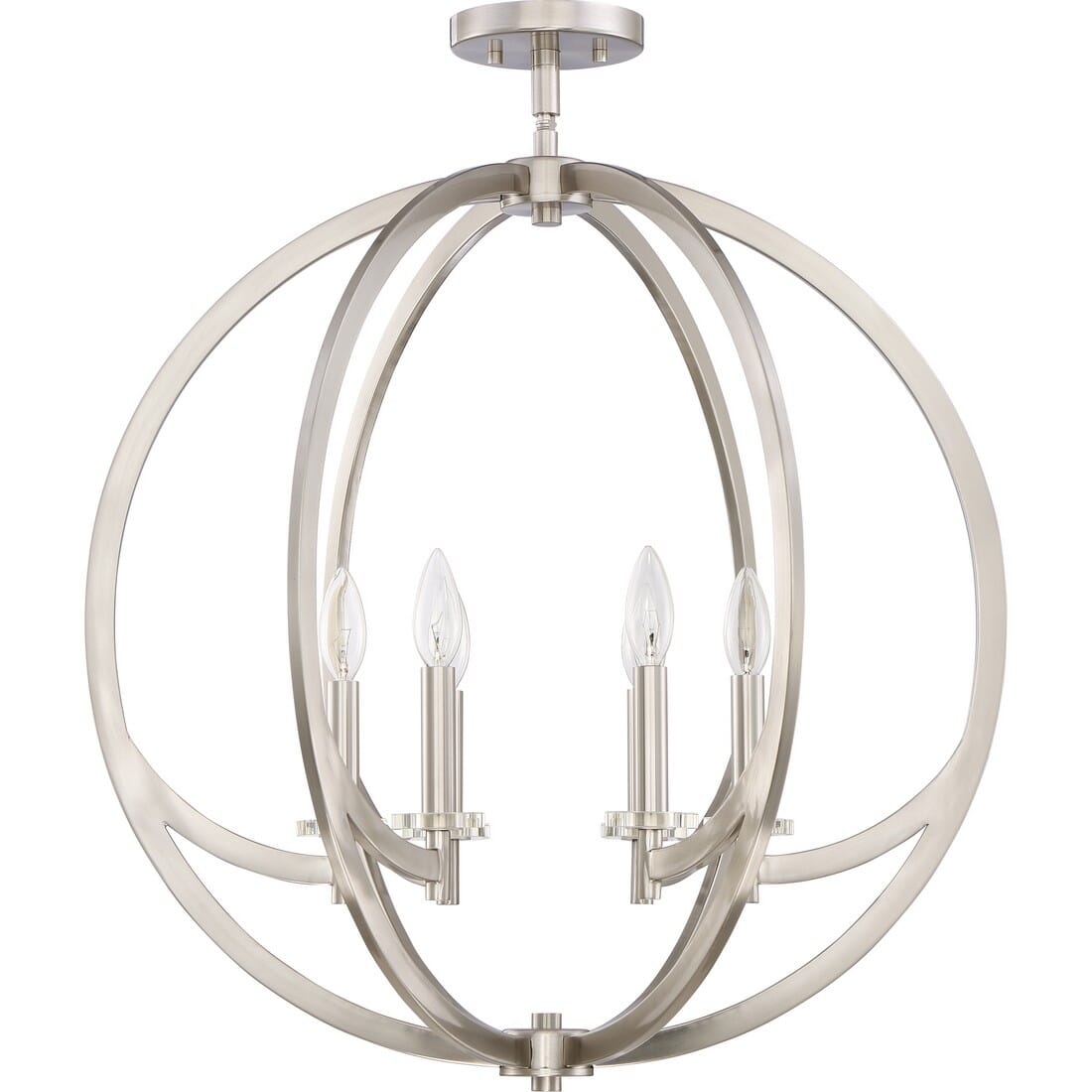 Quoizel Orion 6-Light Orb Pendant in Brushed Nickel