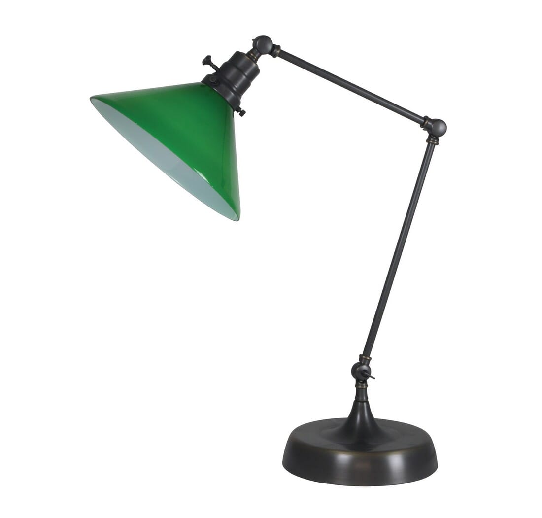 House of Troy Otis 26" Green Industrial Table Lamp in Oil Rubbed Bronze