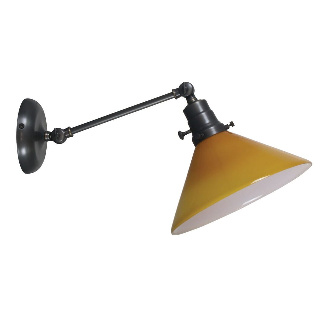 House of Troy Otis 5" Amber Industrial Wall Lamp in Oil Rubbed Bronze