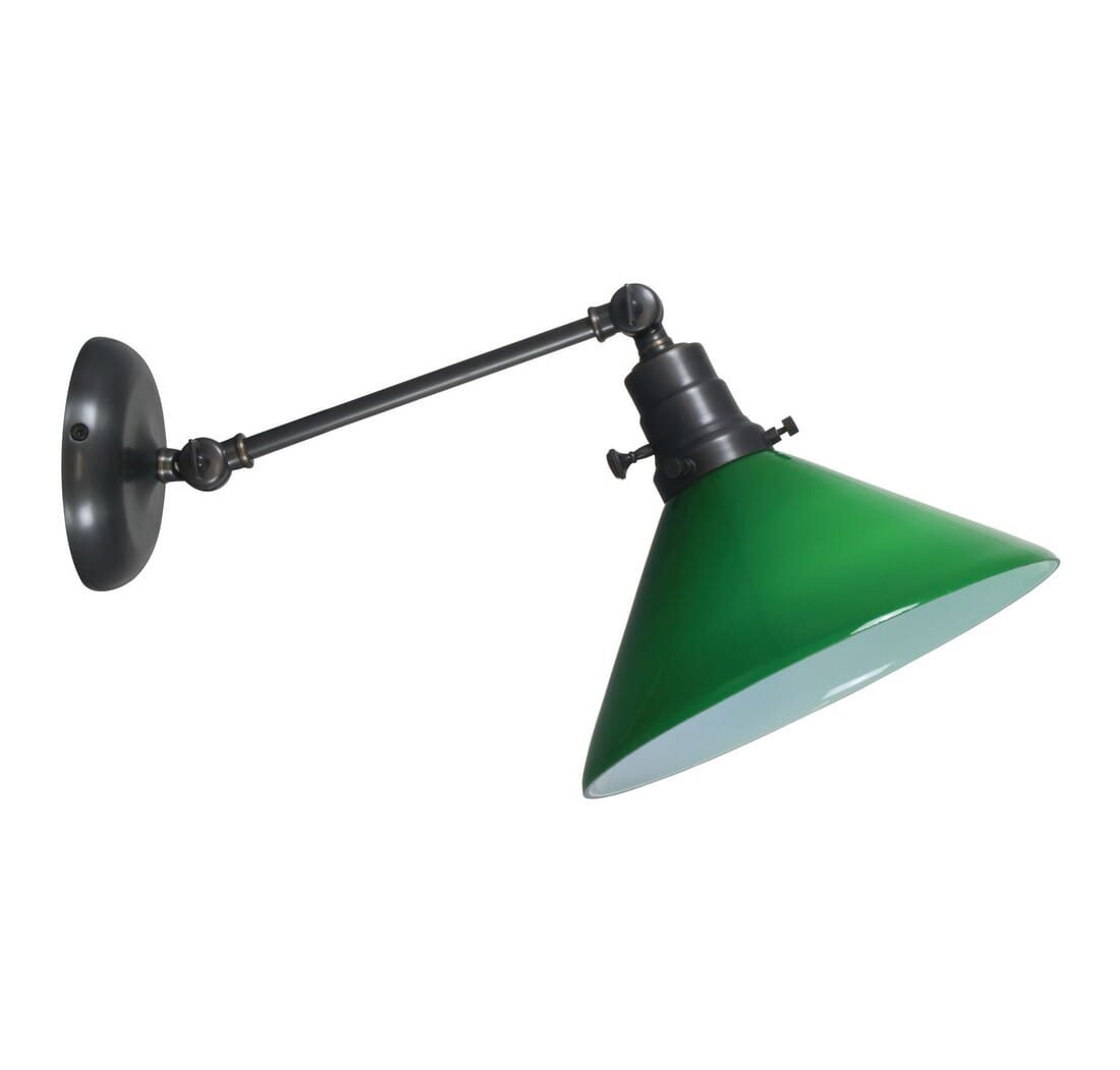 House of Troy Otis 5" Green Industrial Wall Lamp in Oil Rubbed Bronze