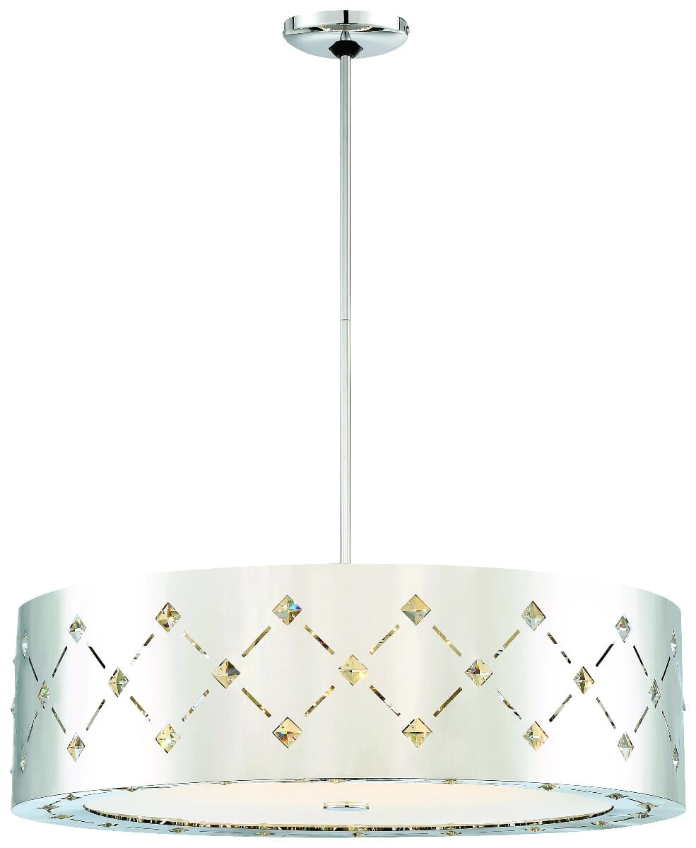 George Kovacs Crowned 28" Pendant Light in Chrome