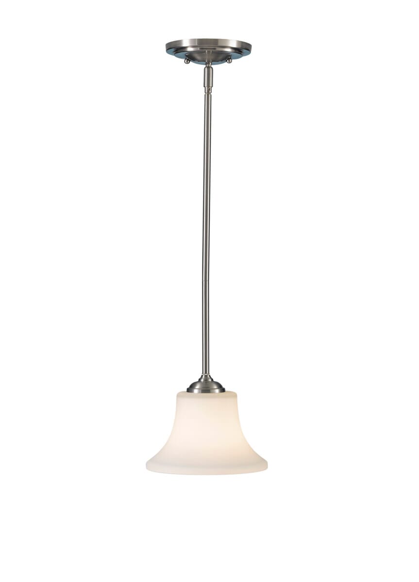 Sea Gull Lighting Barrington 8" Mini Pendant in Brushed Steel