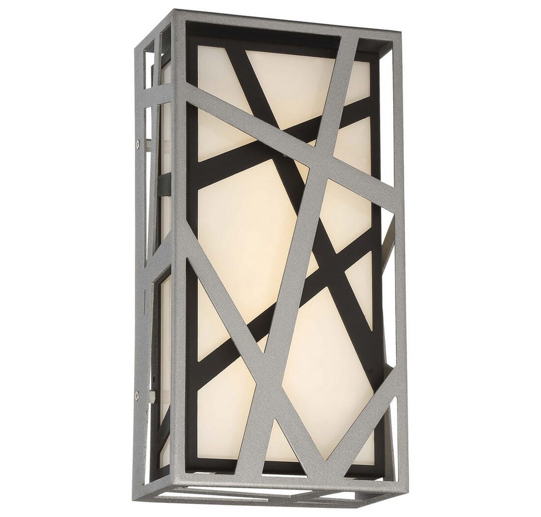 George Kovacs Duvera 13" Wall Sconce in Sand Silver+Sand Black