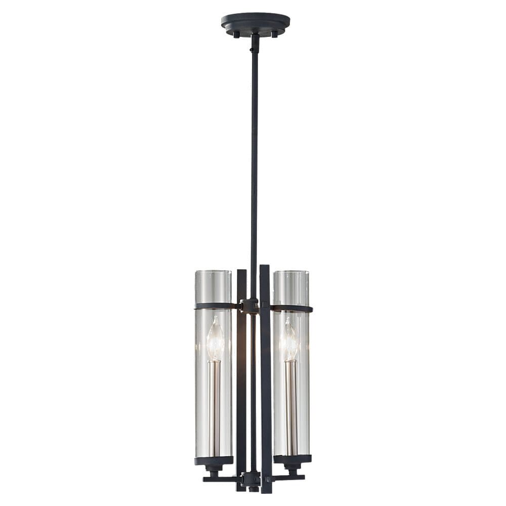 Feiss Ethan 2-Light Mini Pendant in Forged Iron Finish