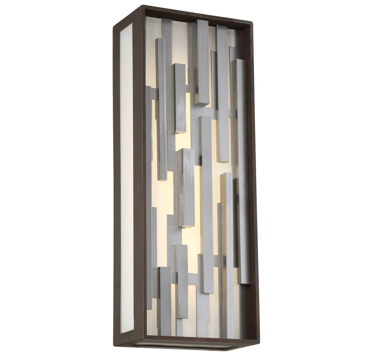 George Kovacs Bars 17" Outdoor Wall Light in Bronze with Silver