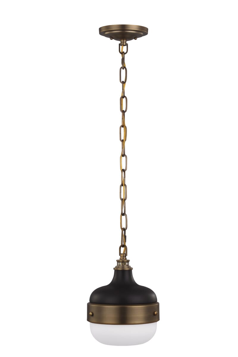 Feiss Cadence Dark Antique Brass & Matte Black Pendant