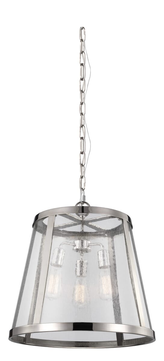 Feiss Harrow 3-Light Pendant in Polished Nickel