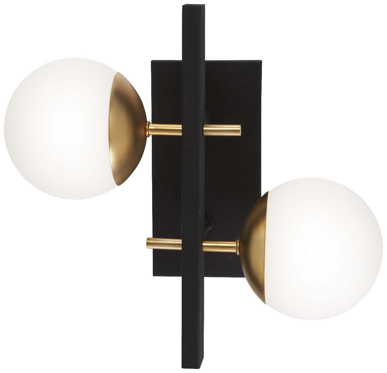 George Kovacs Alluria 2-Light Bathroom Vanity Light in Weathered Black with Autumn Gold