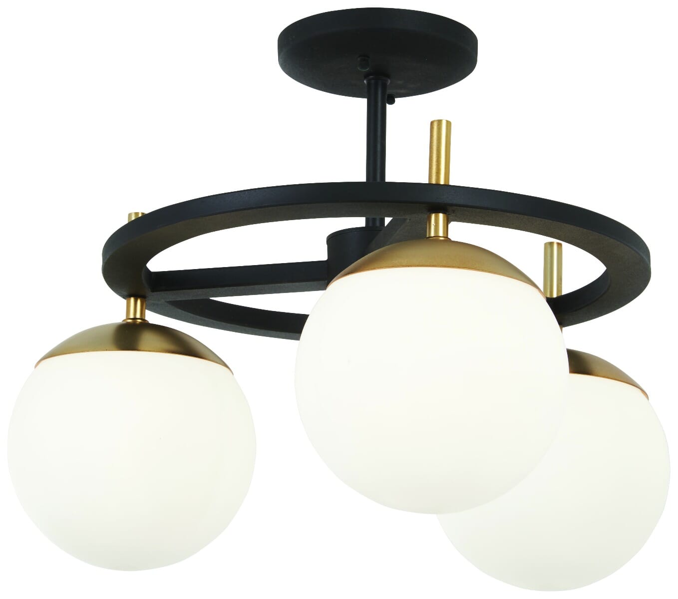 George Kovacs Alluria 3-Light 18" Ceiling Light in Weathered Black with Autumn Gold