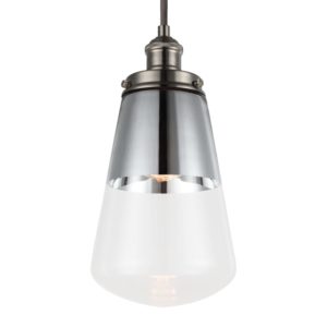 Feiss Waveform 1-Light Mini-Pendant in Polished Nickel