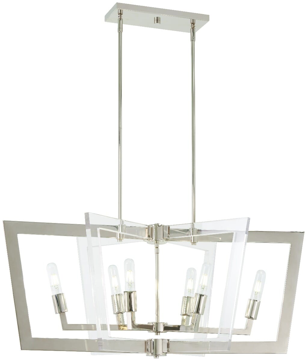 George Kovacs Crystal Chrome 6-Light 17" Pendant Light in Polished Nickel