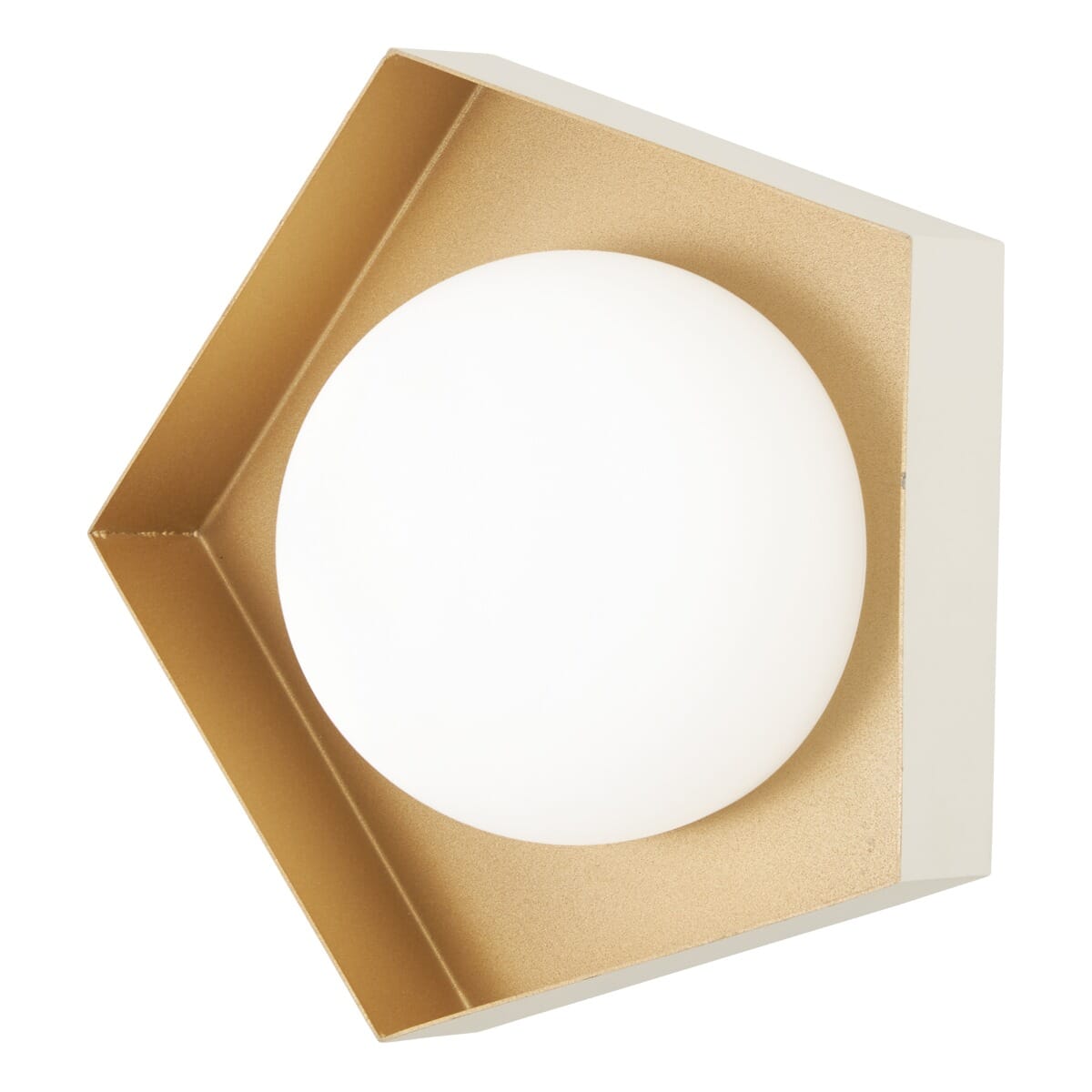 George Kovacs Five-O 11" Bathroom Vanity Light in Textured White with Gold Leaf