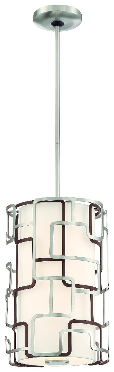 George Kovacs Alecia's Tiers 10" Pendant Light in Brushed Nickel & Bronze Patina