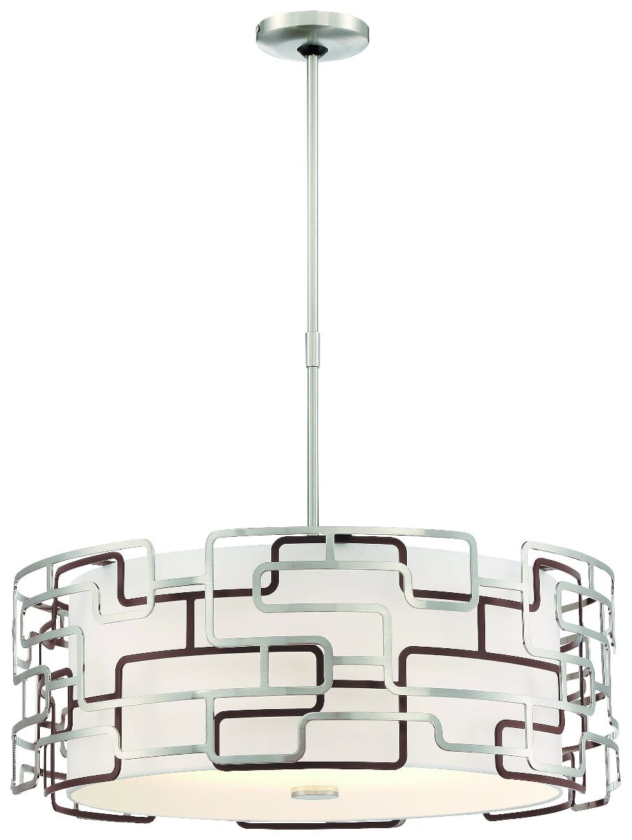 George Kovacs Alecia's Tiers 20" Pendant Light in Brushed Nickel & Bronze Patina