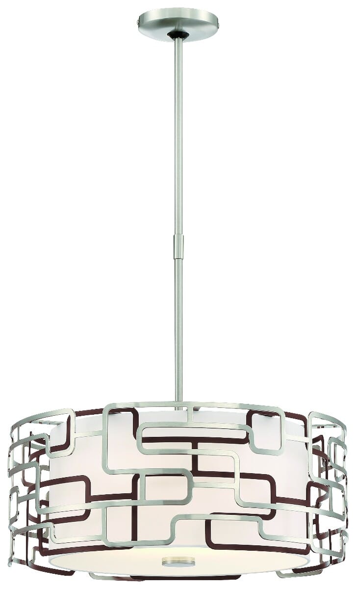 George Kovacs Alecia's Tiers 3-Light 25" Pendant Light in Brushed Nickel & Bronze Patina