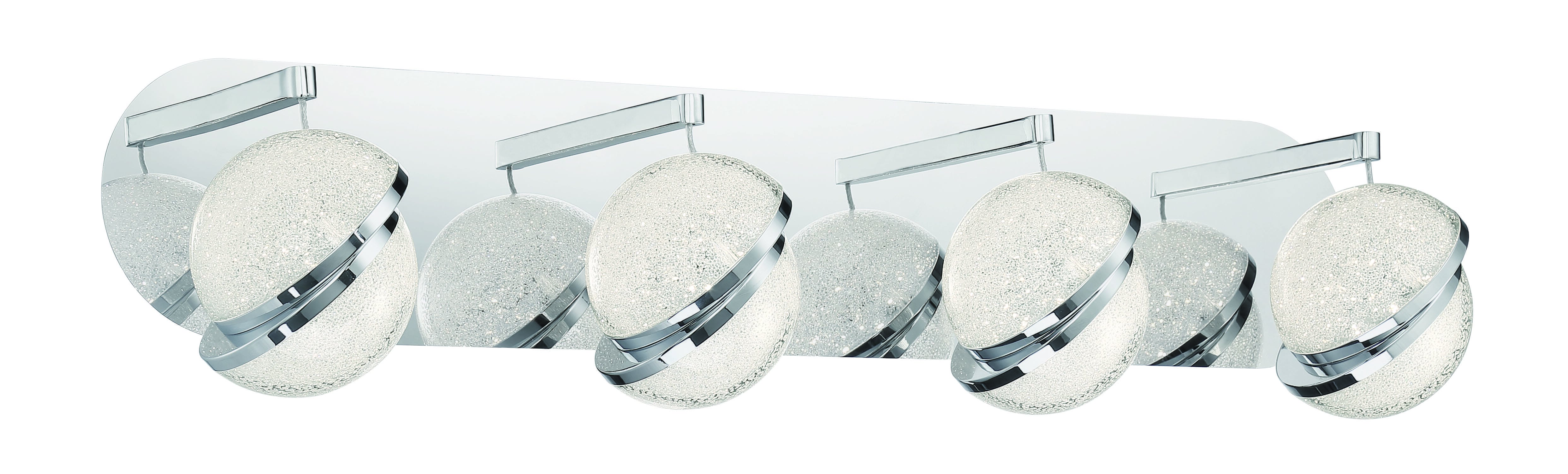 George Kovacs Silver Slice 4-Light 7" Bathroom Vanity Light in Chrome