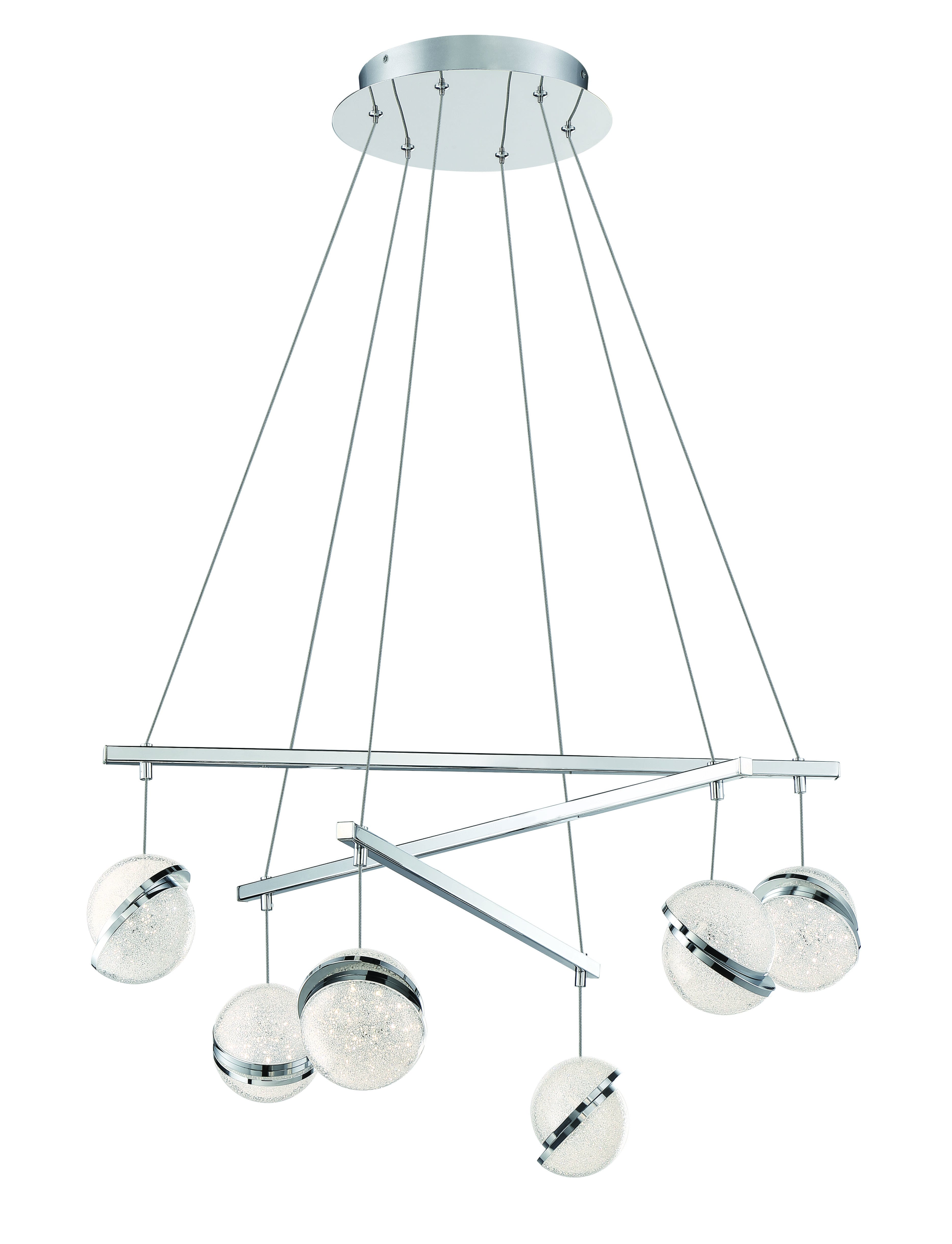 George Kovacs Silver Slice 6-Light 30" Pendant Light in Chrome