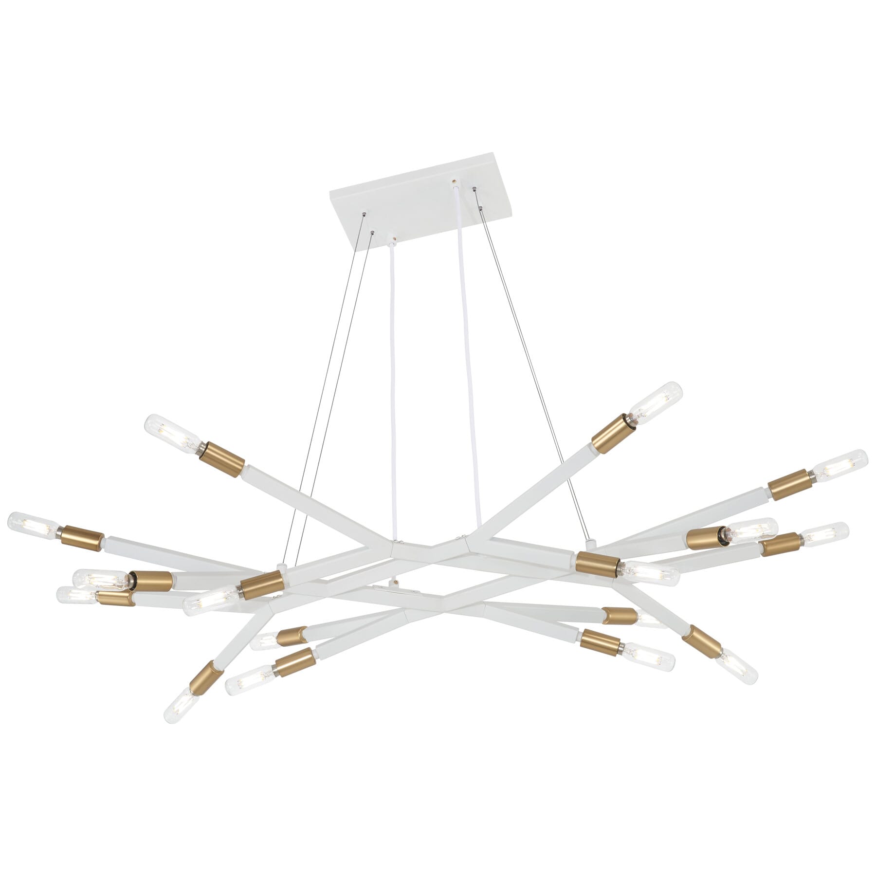 George Kovacs Star Crossed 16-Light Pendant Light in Sand White with Honey Gold