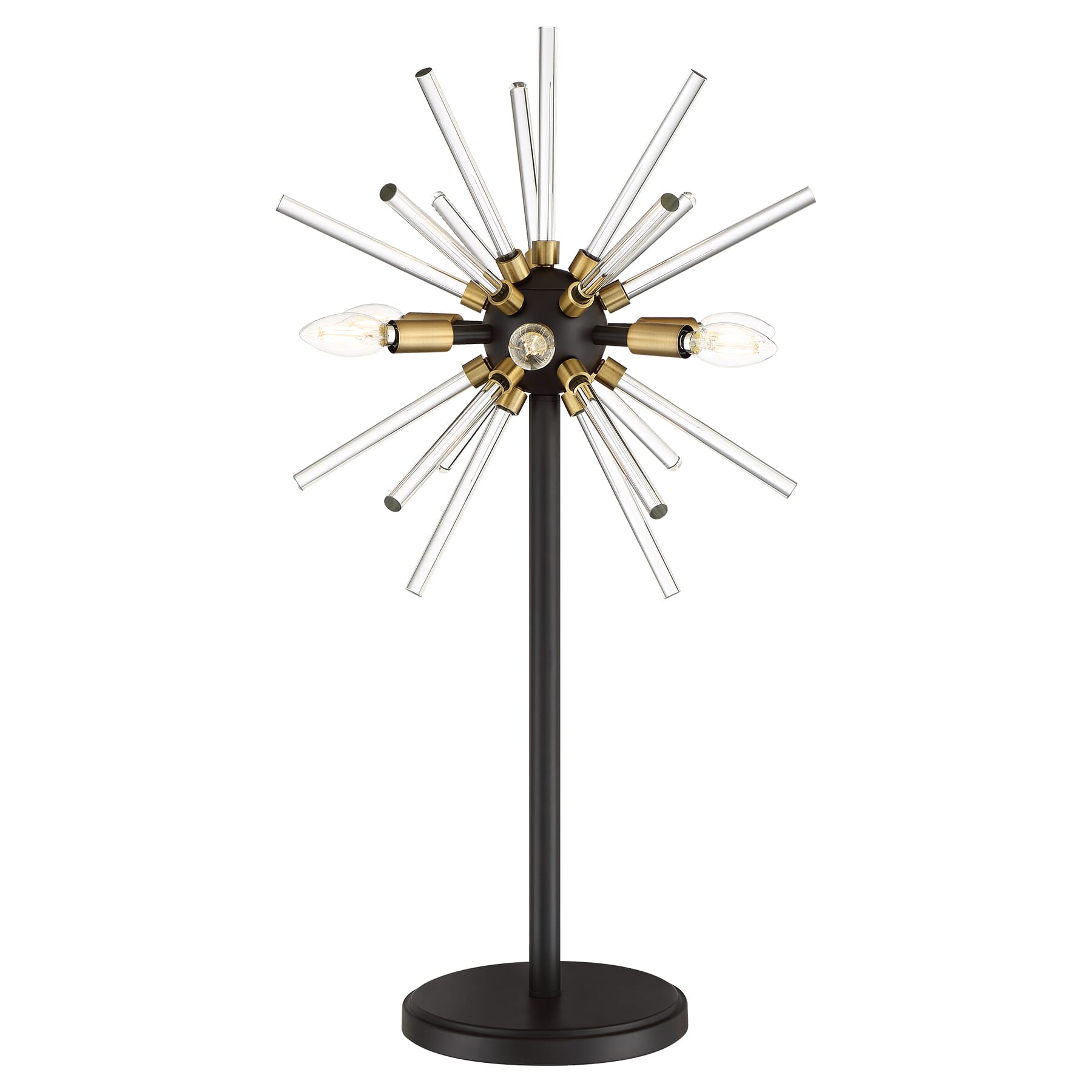 George Kovacs Spiked 6-Light 31" Table Lamp in Painted Bronze with Natural Brush