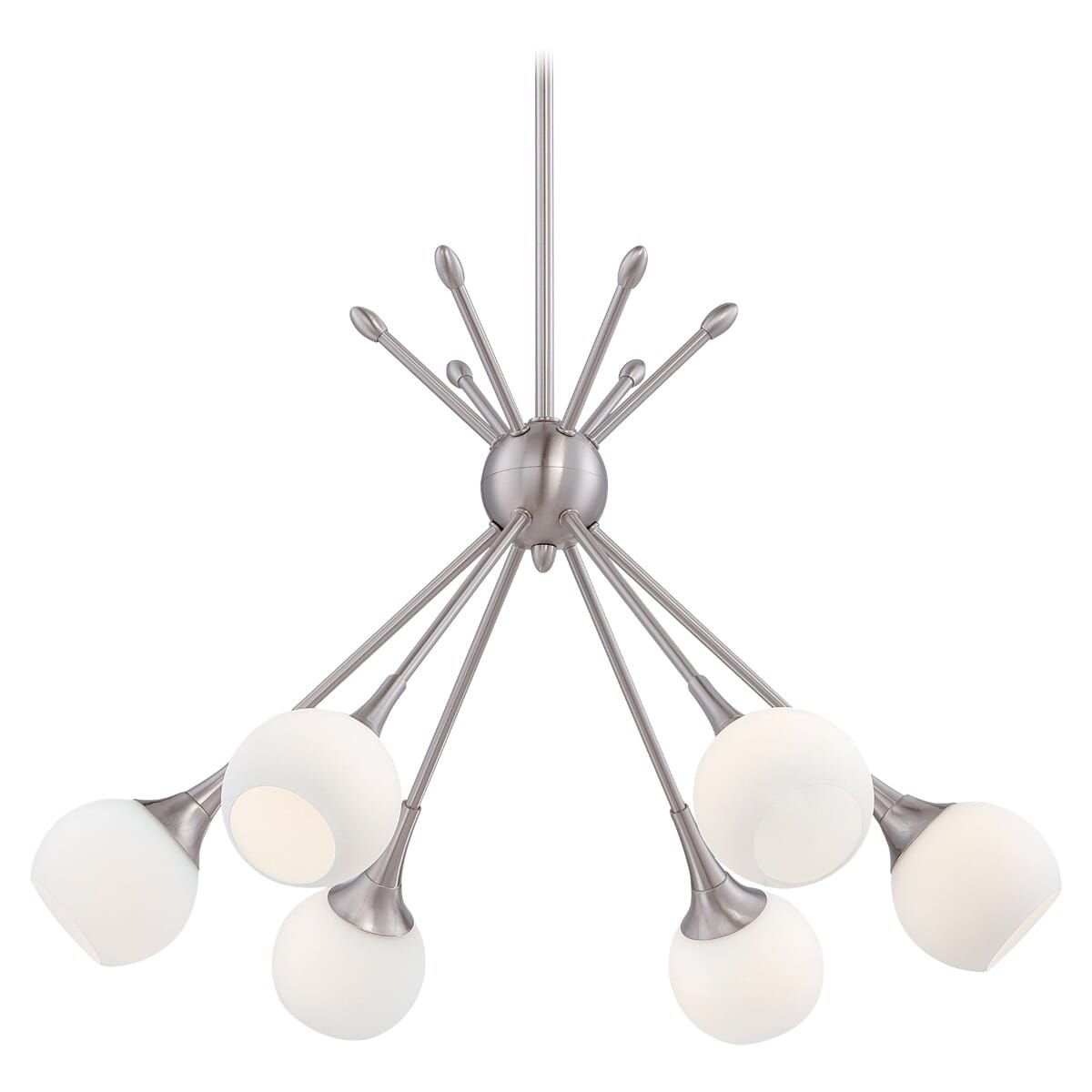 George Kovacs Pontil 6-Light Chandelier in Brushed Nickel