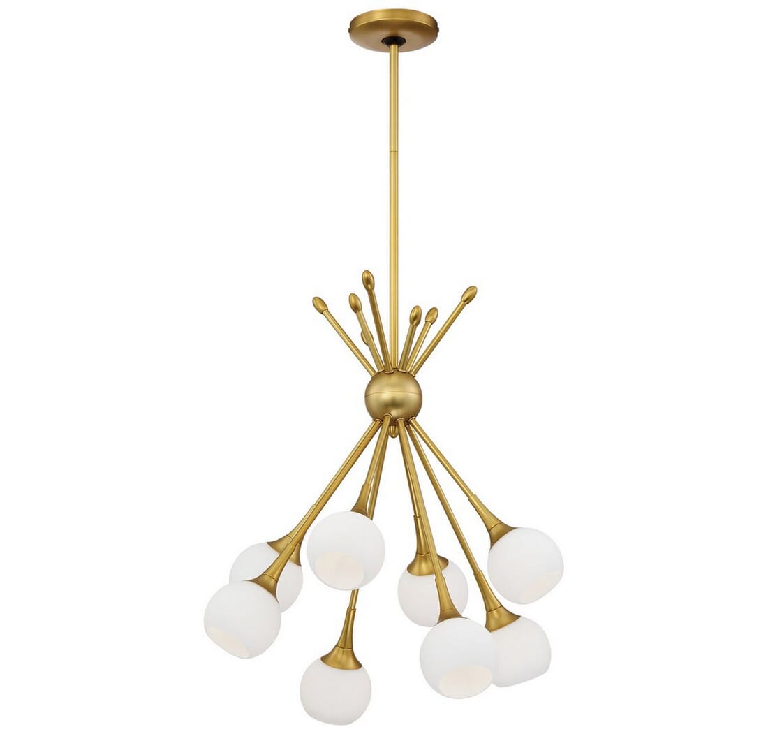 George Kovacs Pontil 8-Light 18" Chandelier in Honey Gold