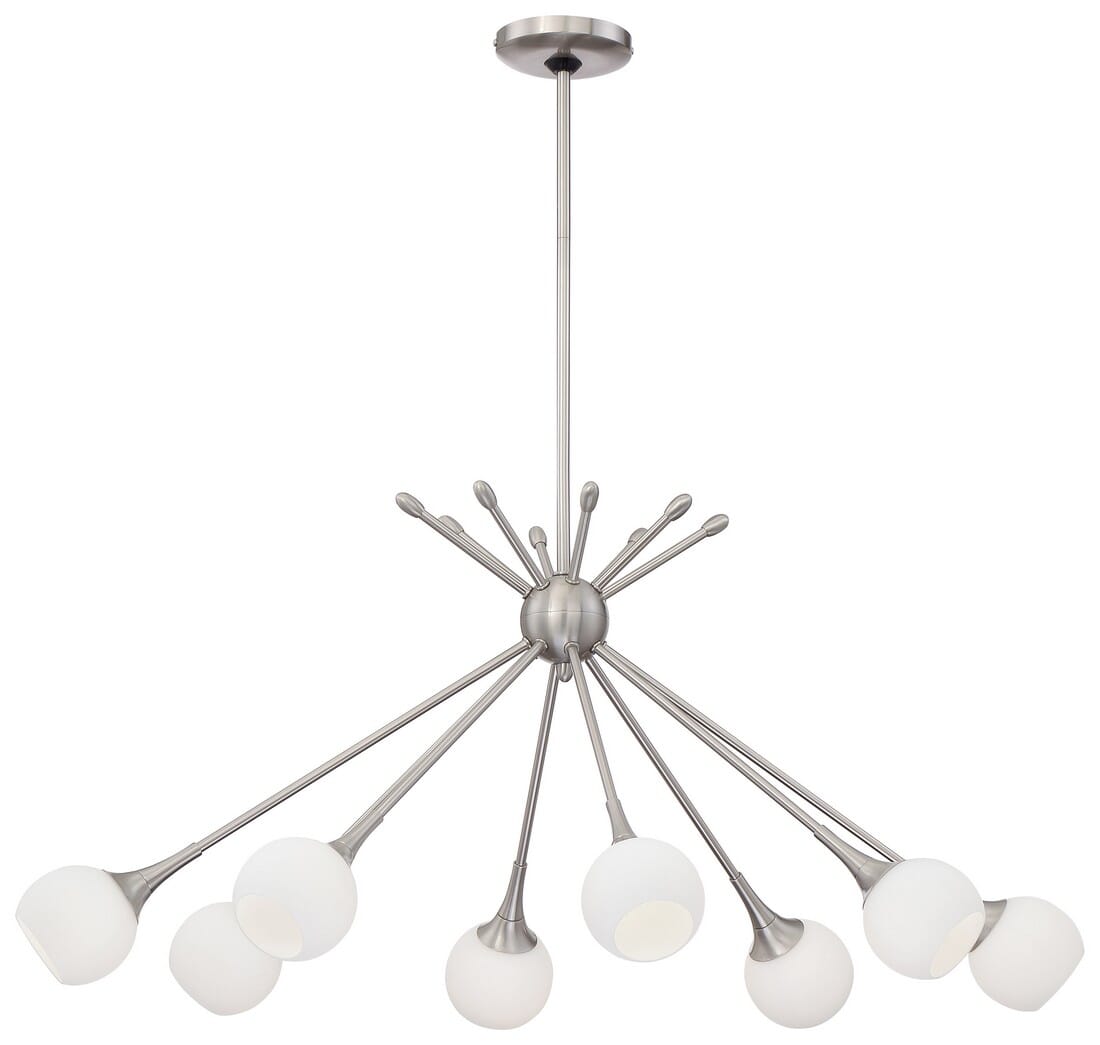 George Kovacs Pontil 8-Light 22" Island Light in Brushed Nickel