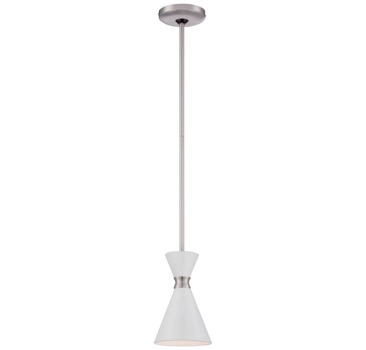 George Kovacs Conic 6" Pendant Light in Glitter Gloss White