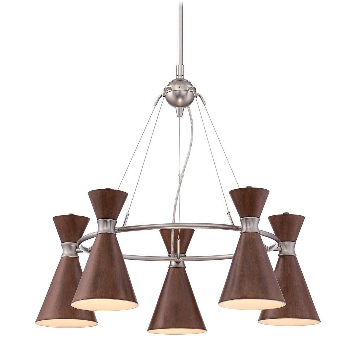 George Kovacs Conic 5-Light Chandelier in Distressed Koa