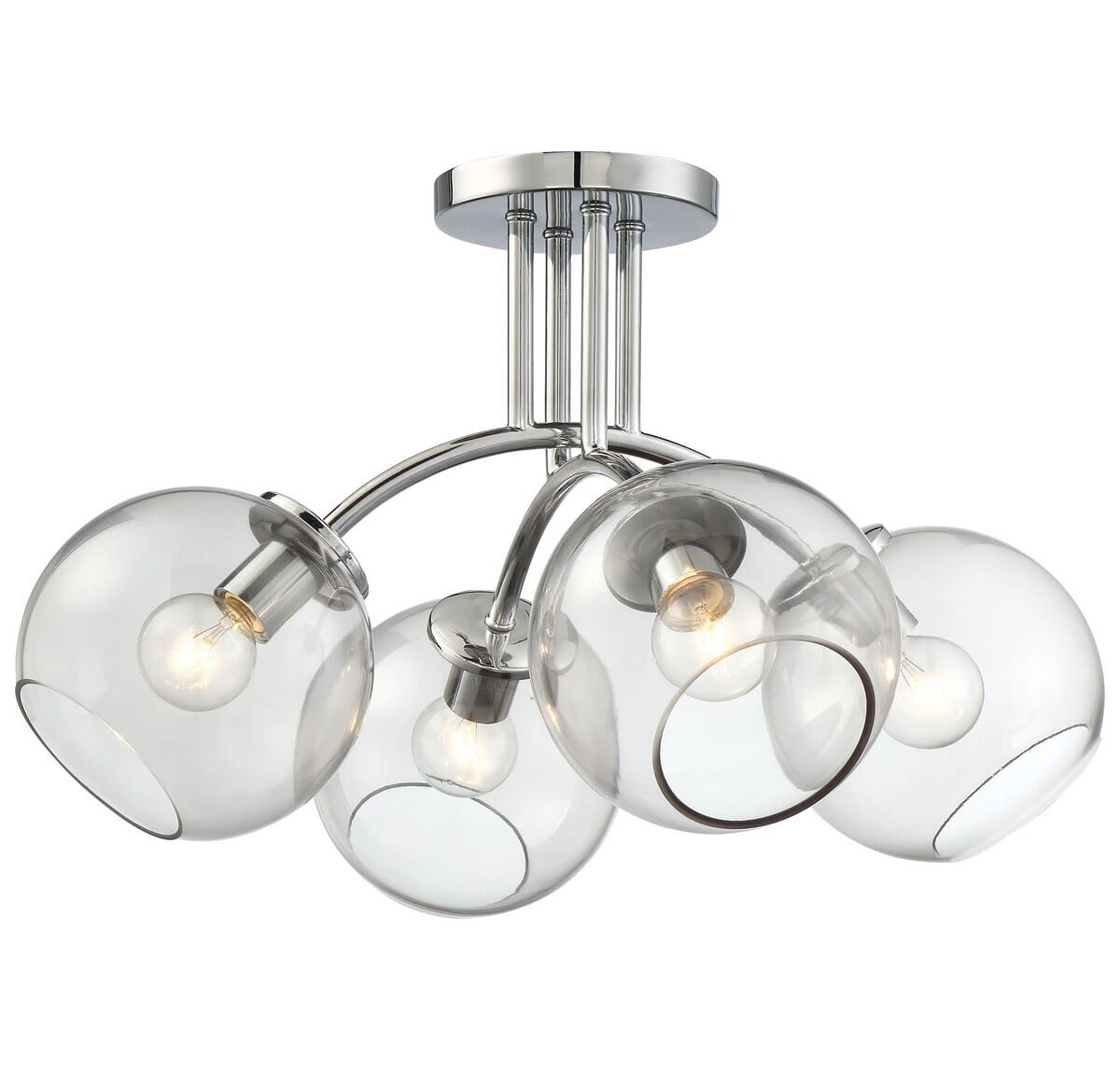 George Kovacs Exposed 4-Light 19" Ceiling Light in Chrome