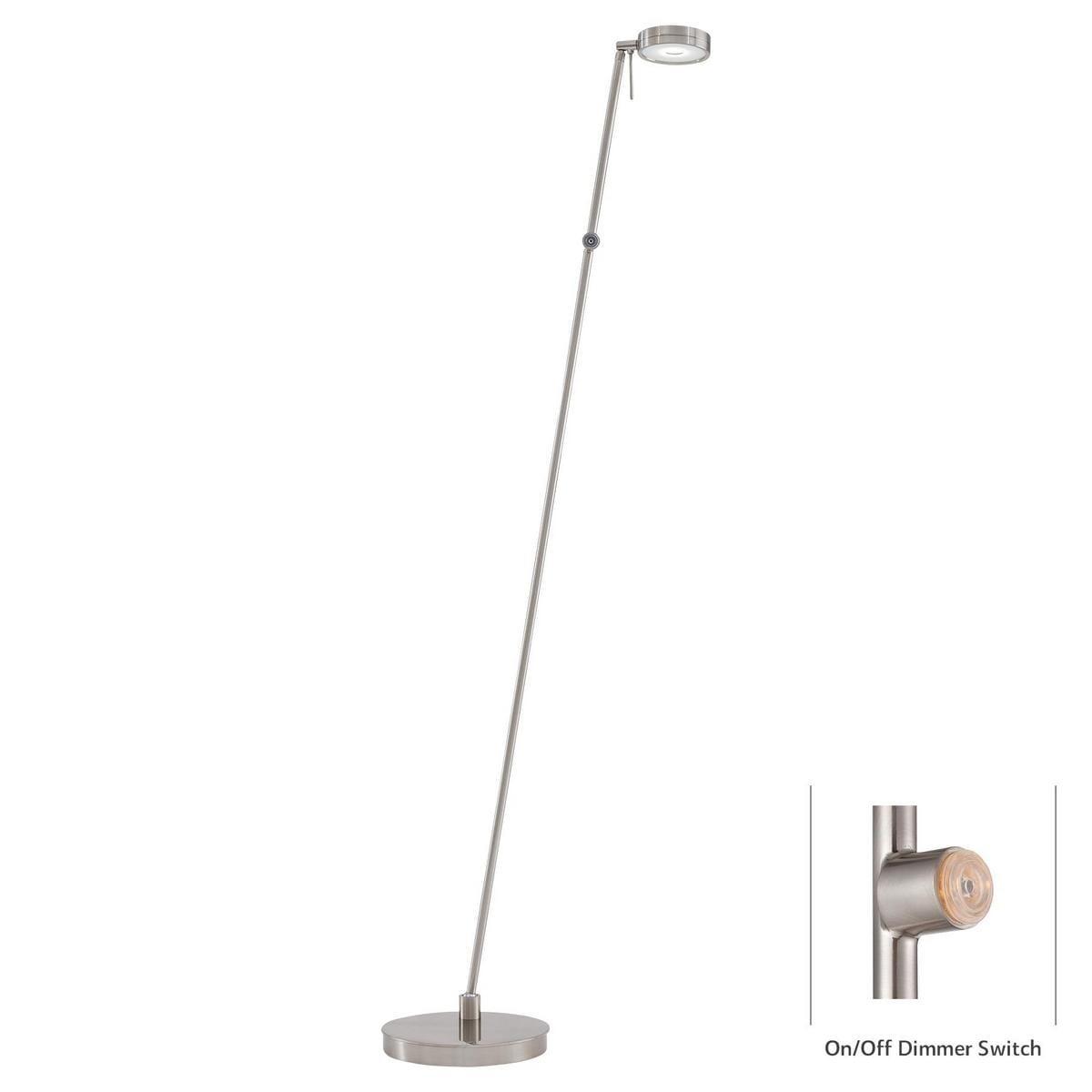 George Kovacs George's Reading Room Floor Lamp in Brushed Nickel