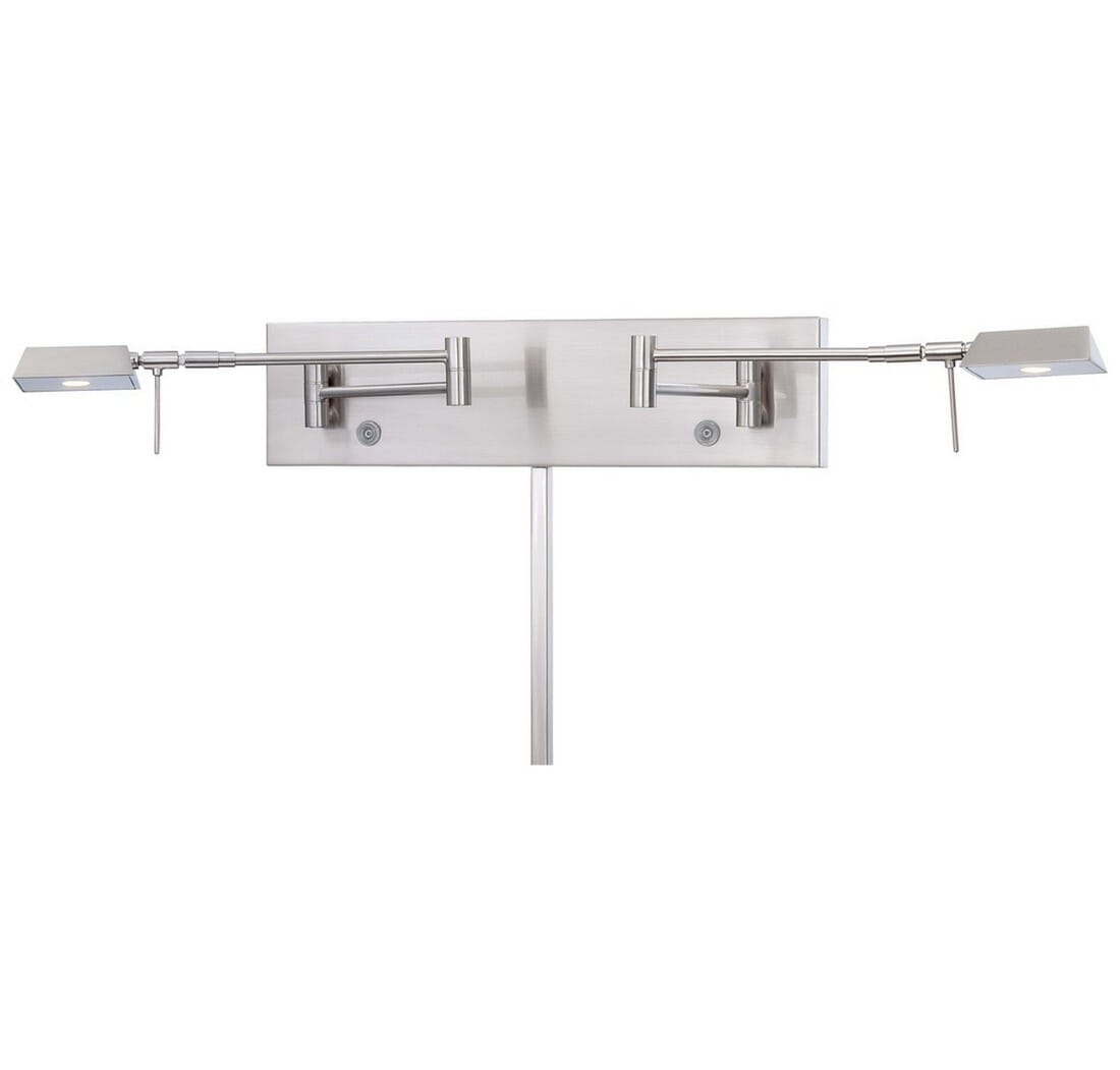 George Kovacs George's Reading Room 2-Light 27" Wall Lamp in Brushed Nickel