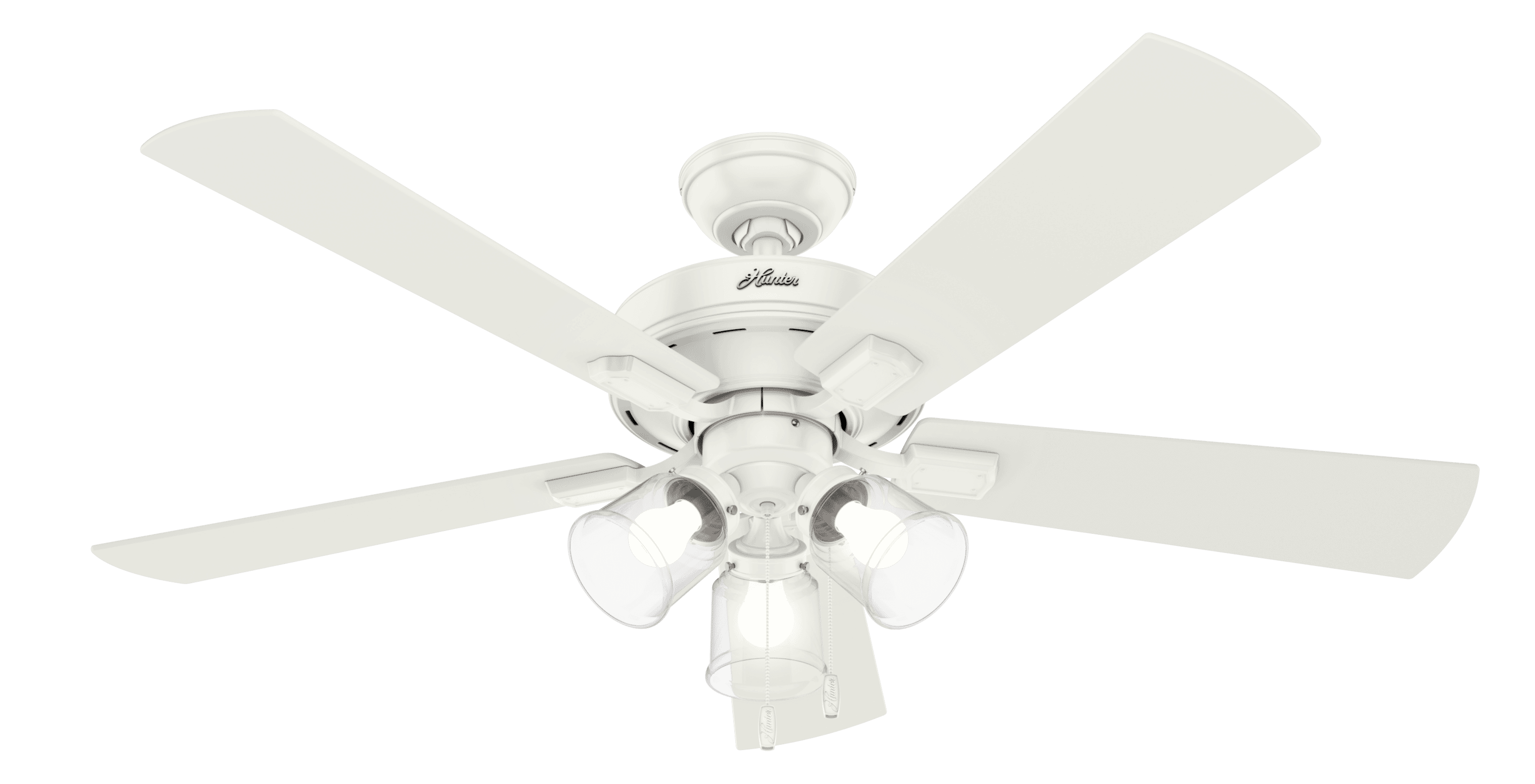 Hunter Crestfield 3-Light 52" Indoor Ceiling Fan in Fresh White