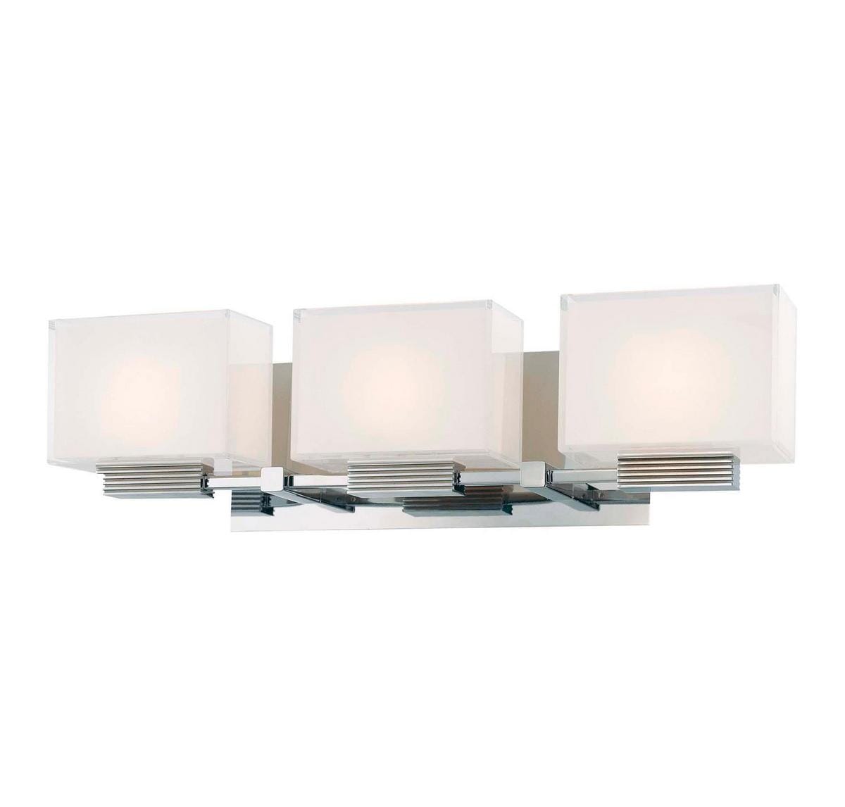 George Kovacs Cubism 3-Light 22" Bathroom Vanity Light in Chrome