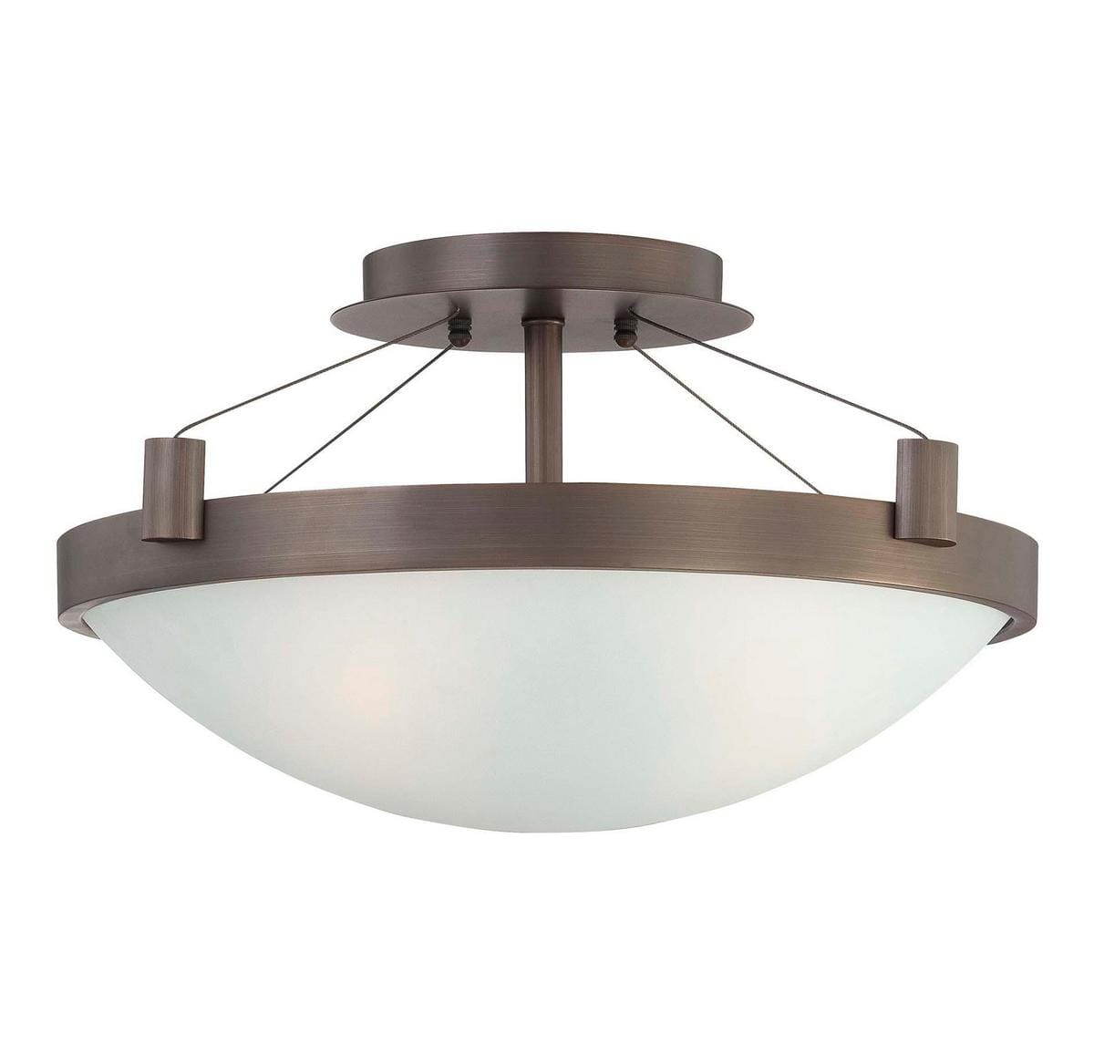 George Kovacs Suspended 3-Light 17" Ceiling Light in Copper Bronze Patina