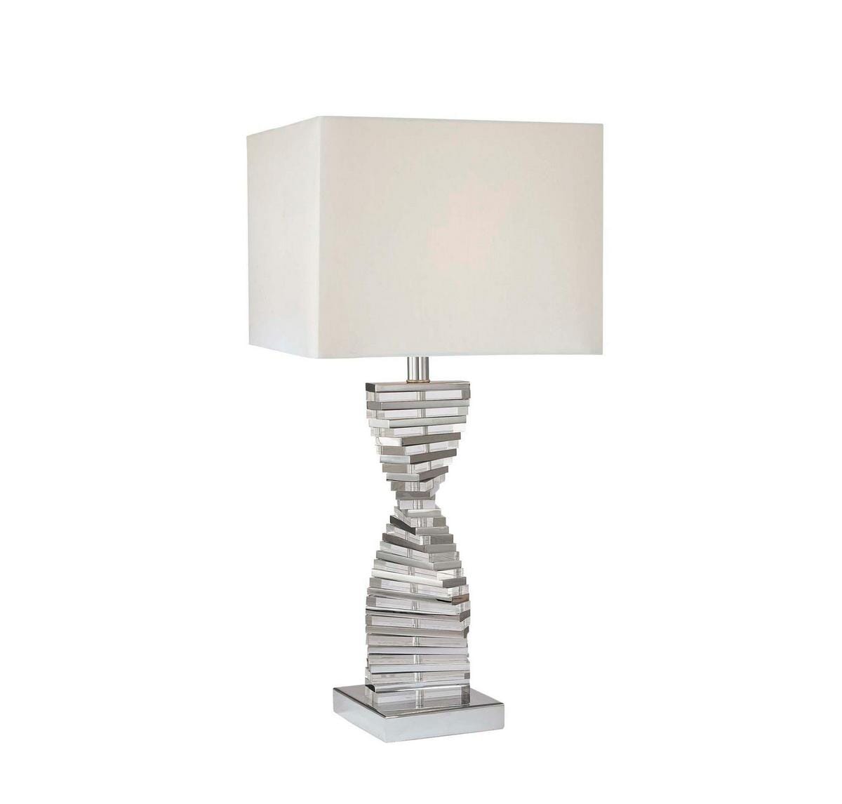 George Kovacs Stacked Crystal Table Lamp in Chrome