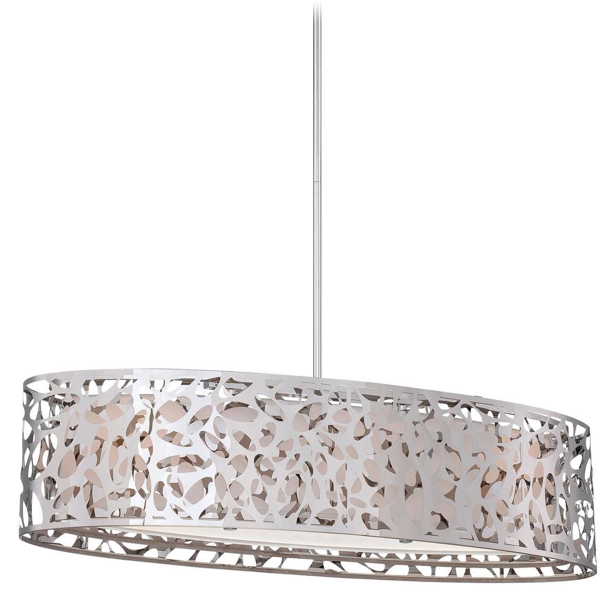 George Kovacs Layover 3-Light 32" Pendant Light in Chrome