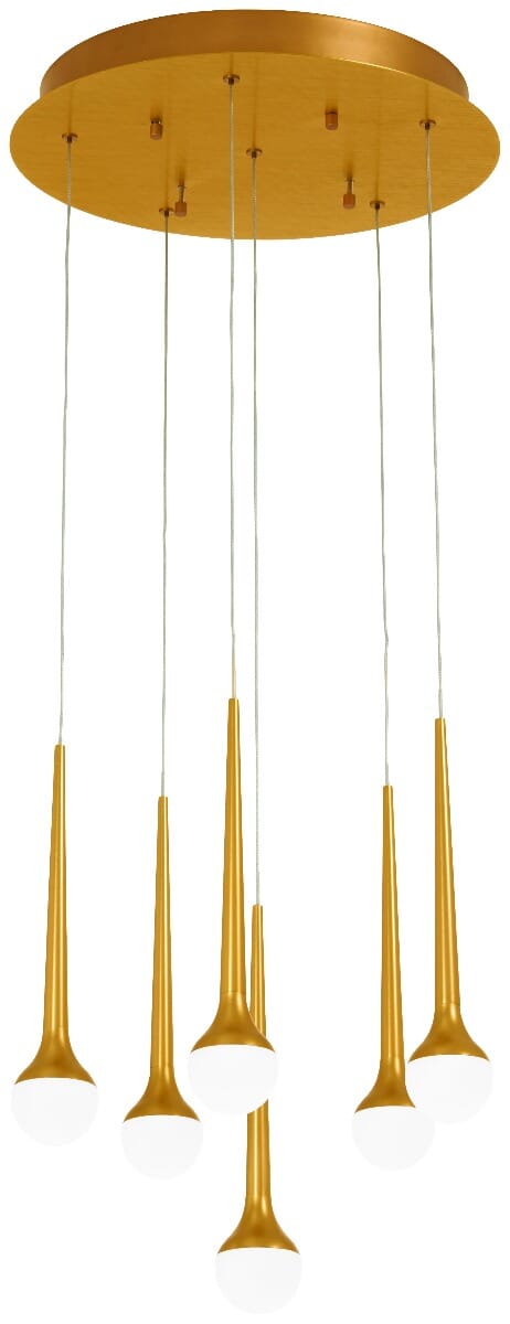 George Kovacs Honey Drip 6-Light 16" Pendant Light in Sunset Gold