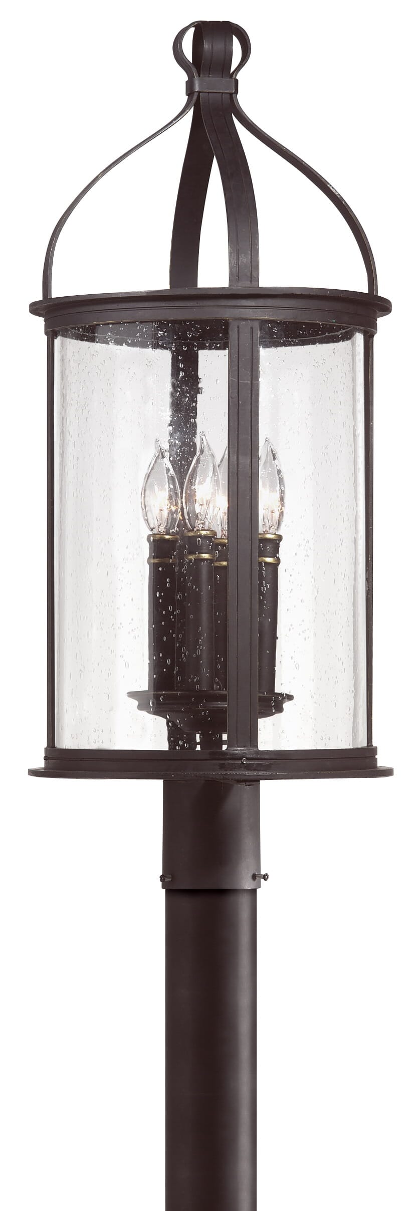 Troy Scarsdale 4-Light 29" Outdoor Post Light in Forged Black