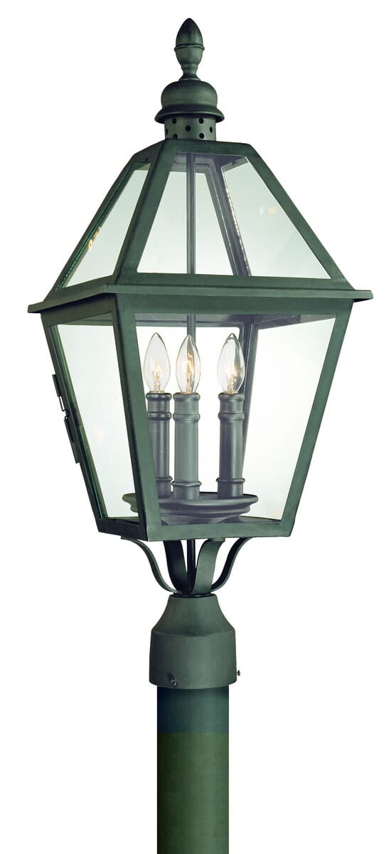 Troy Townsend 3-Light 27" Post Lantern in Natural Bronze