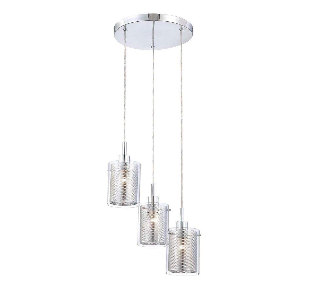 George Kovacs Grid 3-Light 14" Pendant Light in Chrome