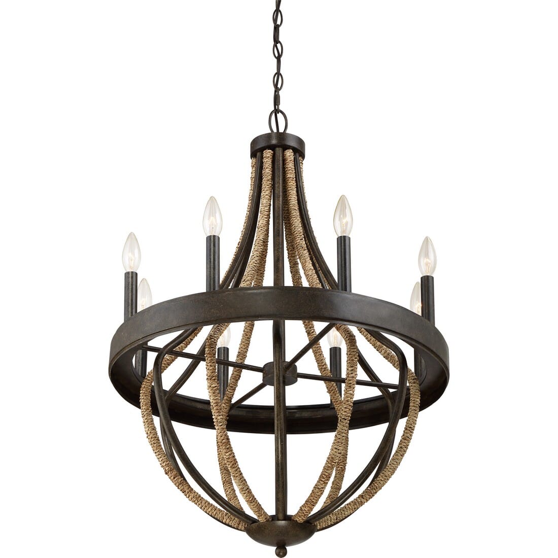 Quoizel Pembroke 8-Light Chandelier in Tarnished Bronze