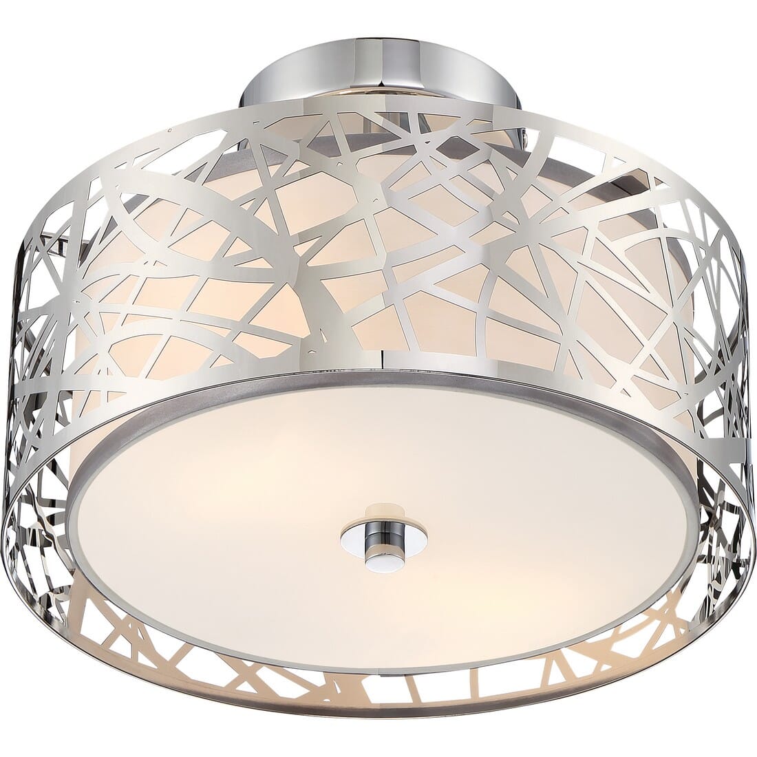 Quoizel Platinum Abode 2-Light Semi-Flush in Polished Chrome