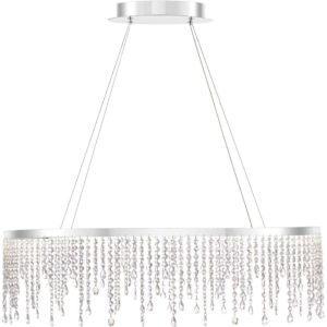 Quoizel Platinum Borderline 35.5" LED Island Pendant in Polished Chrome